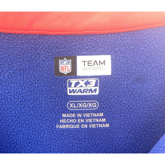 New York Giants NFL Team Quarter Zip Blue Pullover Mens Size XL - Picture 3 of 8